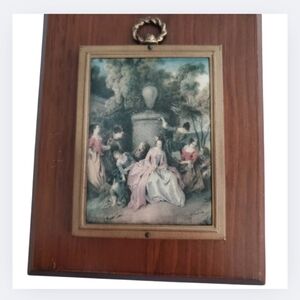 Fête Galante by Jean-Baptiste Pater Copy Print 5 X 6 Matted Framed Art VINTAGE